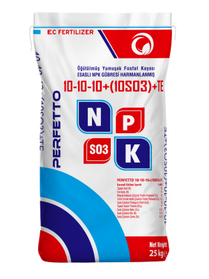 NPK Granül Taban Gübresi . 10.10.10+10so3+ME dengeli kompoze tüm bitki deseninde rahatlıkla kullanılabilir. Kükürt takviyesi bulunmaktadır.